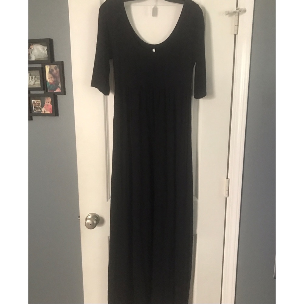 PinkBlush 3/4 sleeve maxi dress black